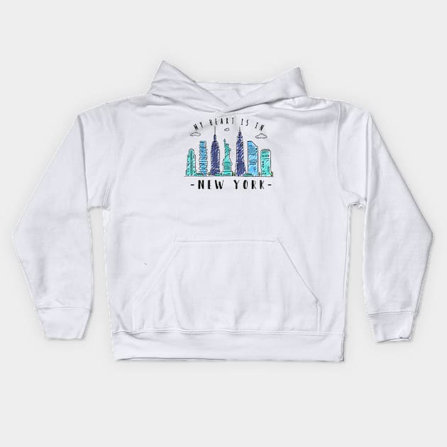 My Heart is in New York Kids Hoodie by Bestseller